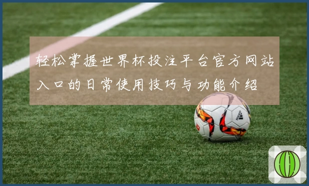 轻松掌握世界杯投注平台官方网站入口的日常使用技巧与功能介绍